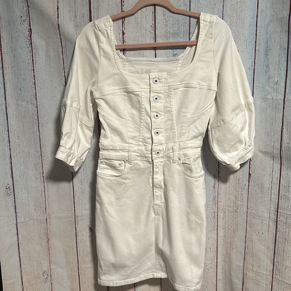 NWT Jonathan Simkhai Standard Poppy Puff Sleeve Denim mini Dress - Picture 3 of 13